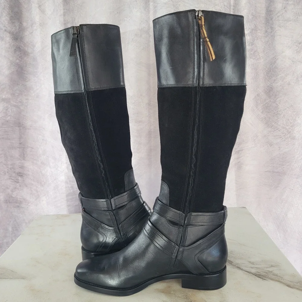 Joan David Size 9 M Dazadarah Knee High Black Tall Boots
